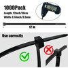 Socpuro 12 Inch Zip Cable Ties, 1000 Pack Self-Locking Nylon