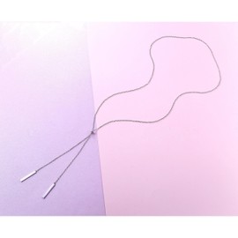 DAOCHONG 925 Sterling Silver Necklace Long Tassel Y Lariat Long Chain Adjustable Jewelry Graduation Gift for Women 30" 1 Sterling Silver No Gemstone, Sterling Silver, No Gemstone