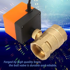 G1-1/4 Inch Motorised Ball Valve, DN32 DC 12V 2-Way 3-Wire Brass Motorised Ball Valve Electric Valve