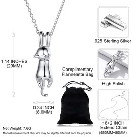 PNPGDYK Women's 925 Sterling Silver Plated Cat Pendant Necklace for Women Jewellery for Her Wife Mum Gift for Mother's Day