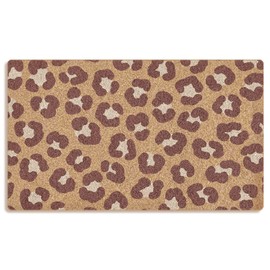 Mingnei Leopard Print Coco Coir Doormat Door Mat for Home House Entrance, Trendy Retro Abstract Cheetah Print Floor Mats for Outdoor Outside Entryway 30x17 Welcome Mat