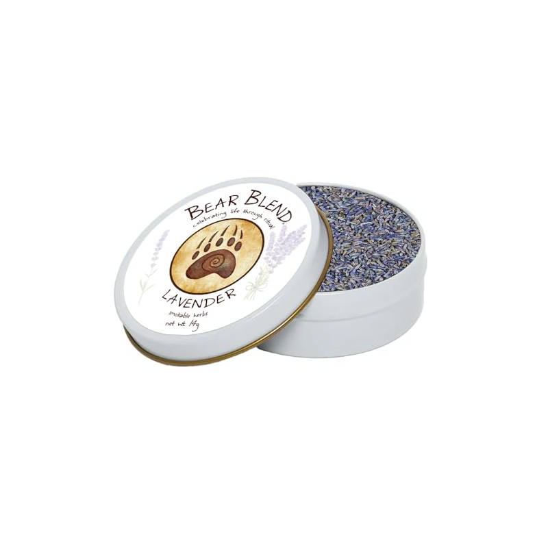 Bear Blend Lavender Smokable Herbs, Loose Herbal Tea, 14g Tin,