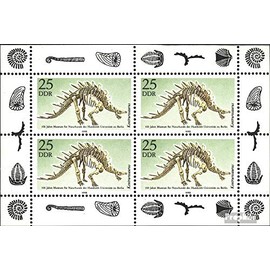 Prophila Collection DDR 3325Klb Miniature Sheet (Complete Edition) 1990 Dinosaur (Stamps for Collectors) Amphibians / Reptiles / Saurs