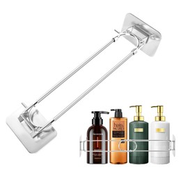 WIBOND RV Shower Corner Storage Bar - Adjustable 7-13 Inch Stainless Steel Rod, Camper Bathroom Caddy Storage Organizer, RV Bathroom Organization Bar Shower Corner Shelf RV Accessories (2 Pack)