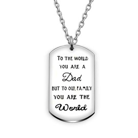 Pendant Necklace Father Day Gifts Dad Papa Key Holder To The World You Are A Dad But To Our Family You Are The World