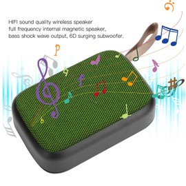 VBESTLIFE Bluetooth-Lautsprecher, Drahtloser Stereo-Subwoofer Tragbarer USB-Musik-Player mit UKW-Radio, Freisprechanrufe, Drinnen/Draußen(Grün)