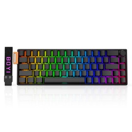 FKZ X BOYI 66Pro-Flash Magnetic Switch Aluminum Gaming Keyboard,60% Hall Effect Rapid Trigger Adjustable Actuation Custom RGB USB-C Wired Mechanical Keyboard with Backlit Side Printed Keycaps
