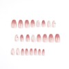 LONEOURS 24pcs French Almendra Nails, Acrílico, Cobertura completa, Uñas Falsas,