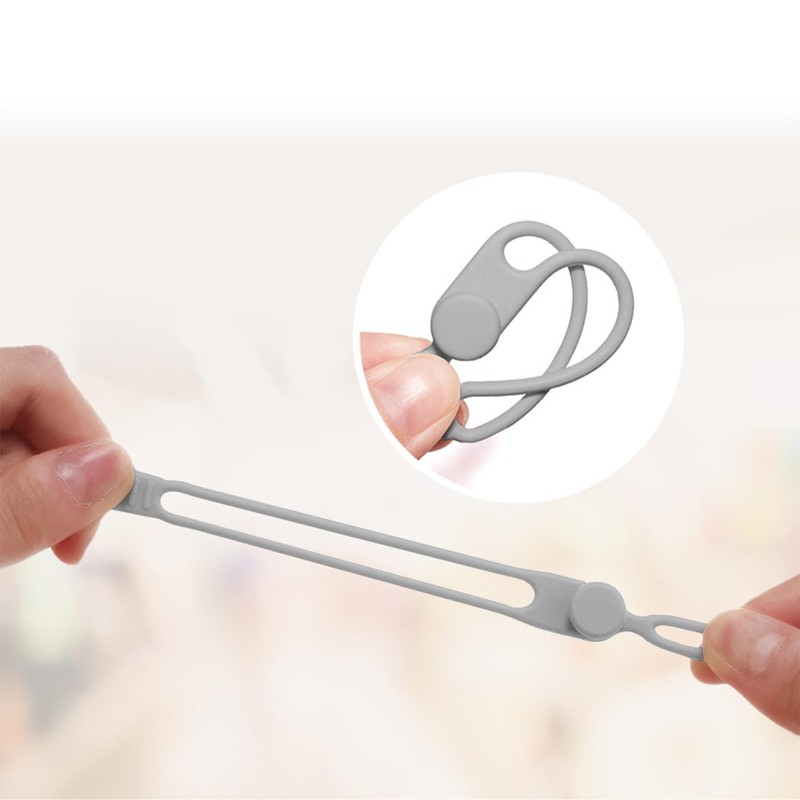 TENOC Silicone Cable Ties 10 Pcs Grey Reusable Cable Holder