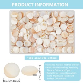 beinkmake 300Pcs Mother of Pearl Mosaic Tiles Bulk Natural Shell Mosaic Flat Round Tiles for Home Decoration DIY Crafts