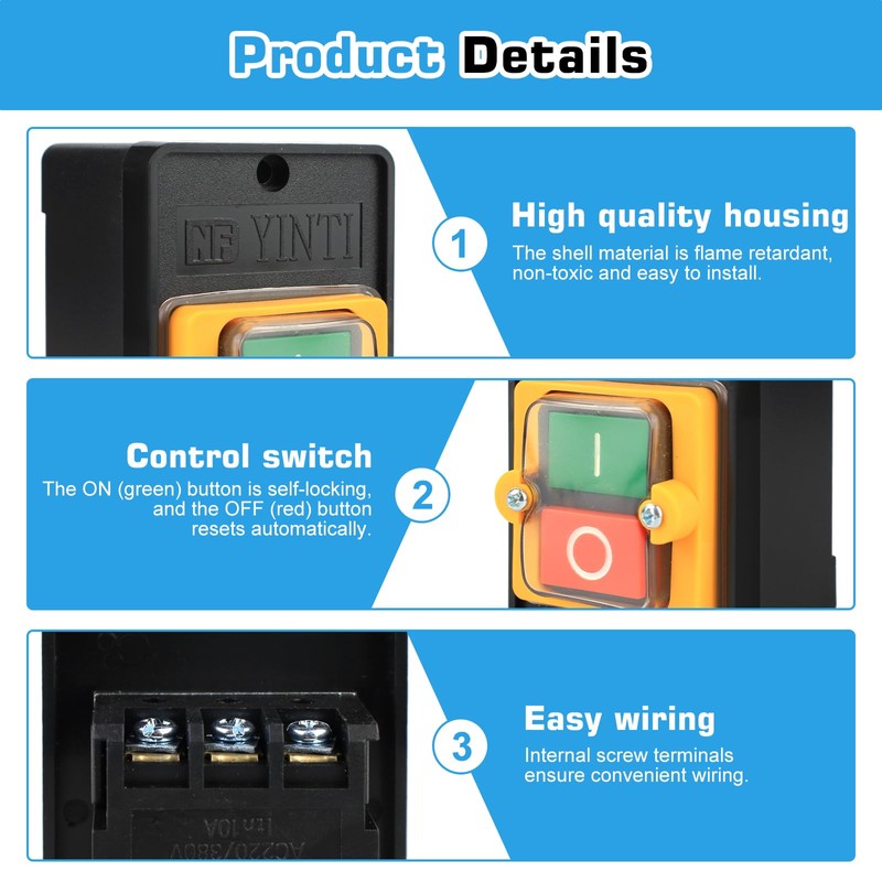 Machine Switch Push Button Replacement Switch: Nizirioo Pack of 3