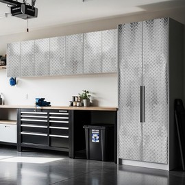 VViViD Metallic Silver Diamond Plate Sheet Vinyl Chrome Finish, Peel & Stick Application for Craft & Hobby, (16” x 3ft)