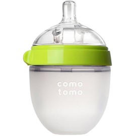 Comotomo Baby Bottle, Green/Pink, 5 Ounce, 2-Count