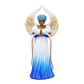 Ebony Treasures Positive Images Serenity Angel in Blue Figurine