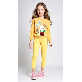 Winzik Girls Leggings, Girls Fashion, Toddler Bottom Stretch Pants Solid Color Clothes 2-8T (4-5T, Yellow/Pink/Dark Blue/Green/Black)