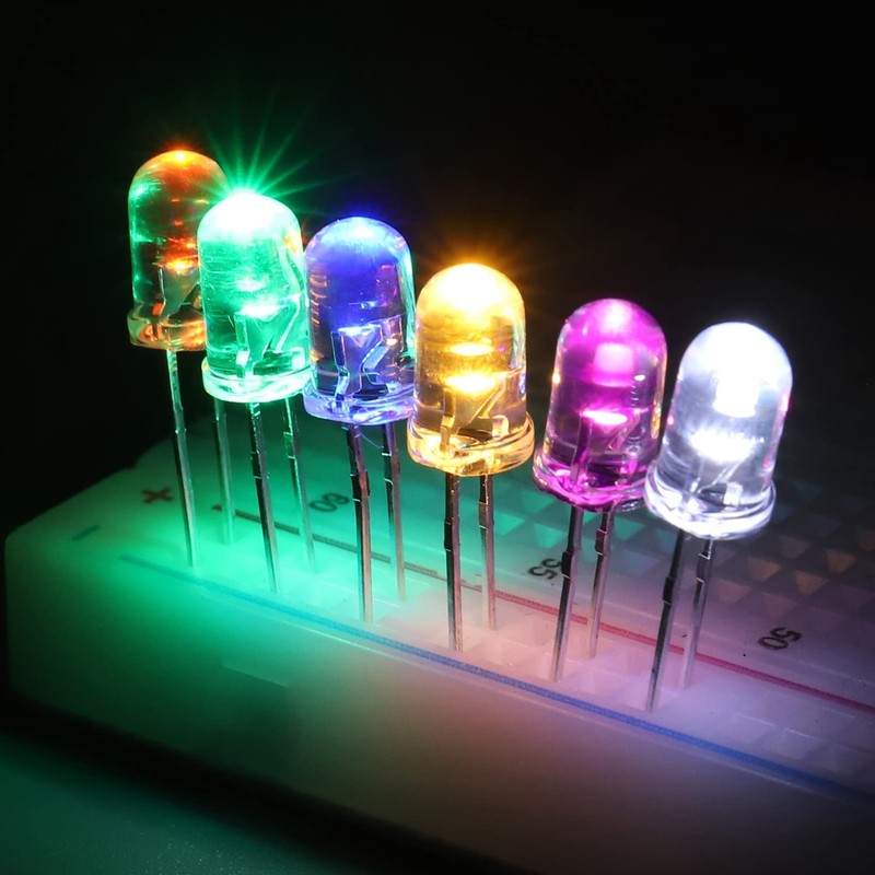 BOJACK 5 Colors 500 pcs 5mm LED Diode Lights Assored