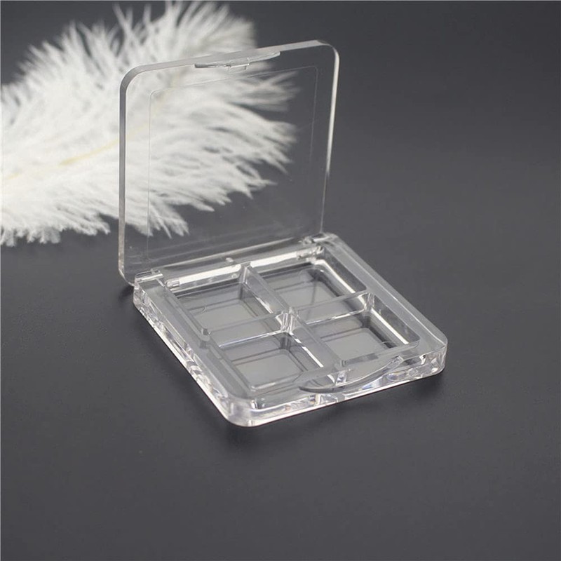 luzen 3Pcs Empty Eyeshadow Palette Box Clear Plastic DIY Refillable