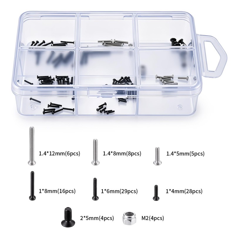 RCLIONS Replacement Screws Set 100pcs for AXIAL SCX30 1/30th Scale