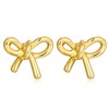 ALEXCRAFT Bow Earrings Gold/Silver Hoop Earrings Women's Zirconia Penlen Bow