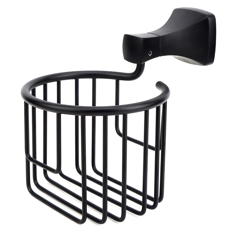 Space Aluminum Wall Mounted Toilet Paper Holder Basket Tissue Organizer