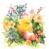 20 Napkins Chick on Flowers and Easter Egg Animals Flowers Spring Easter Easter Easter Decoration Table Decoration 33 x 33 cm