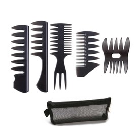 Men's Hair Comb, Comb, Hair Brush, Unisex, Mesh Comb, Coarse, Beauty Comb, Comb, Hair Brush, Styling, For Work, Hair Styling, Haircut, Bulk Hair, Pomade, Hair Finish, Styling Comb, Set of 5, Convenient Storage Bag Included
