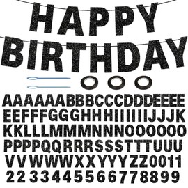 112 PCS DIY Glitter Banner Kit - Customizable Gold Letter Banners for Parties, Birthdays, Graduation, Wedding & Baby Shower - Hanging Decorative Sign with Sparkly Letters (Gold）