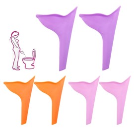 POGEPE Orinal Femenino, Orinal Mujer Embudo De Silicona, 6 Piezas Reutilizable Urinal Femenino Portatil, Mujeres de Pie para Orinar, para Camping, Viajes, Actividades Al Aire Libre, Baño Portatil