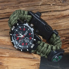 survival watch survival mountaineering wrist compass watch black