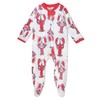 Honestbaby Baby Celebration Sleep & Play Footed One-Piece Pajama Sleeper 100% Organic Cotton, Lobster, 3-6 Months