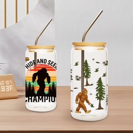 UV DTF Cup Wrap Transfer - 5 Sheets Gorilla UV DTF Sticker for 16 oz Glass, Forest, Tree, Footprint, Adventure Design Rub on Transfer for Water Bottles, Creative Gifts for Friends