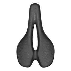 GORIX(ゴリックス) Bicycle Saddle Thin Seat Sports Design/High Recoil Cushion Bicycle Saddle Road Bike Perforated Waterproof Wide Short Nose Shock Absorption Stylish Cross Bike MTB Mini Velo (GO-Max722)