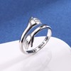 YADOCA 925 Sterling Silver Hug Ring for Women Adjustable Hugging
