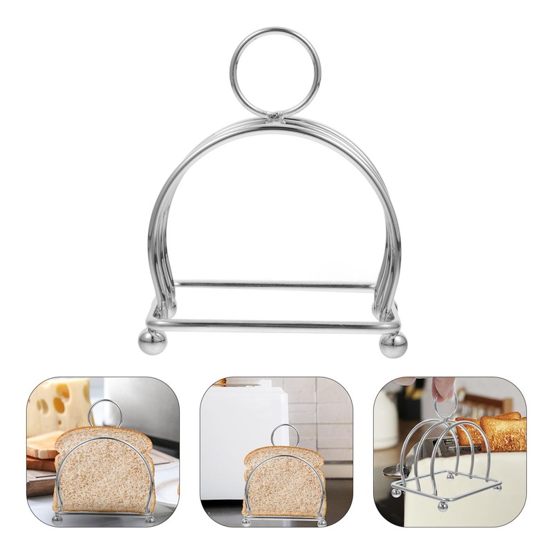 SHINEOFI Toast Display Rack Stainless Steel Bread Stand Space Saving