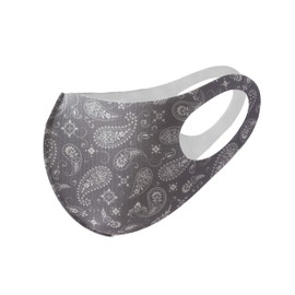 Komonee Face Mask Washable Reusable Grey Paisley Dustproof Cloth Mouth Cover Covering For Men Women Outdoors Indoors Cycling Ski Protection (Pack of 5)
