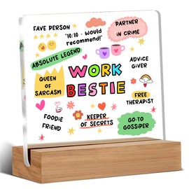 Work Bestie Gifts for Women, Funny Birthday Gifts for Best Friends Coworkers, New Job Leaving Gift, Fave Person Office Decorative Signs Plaque for Desk