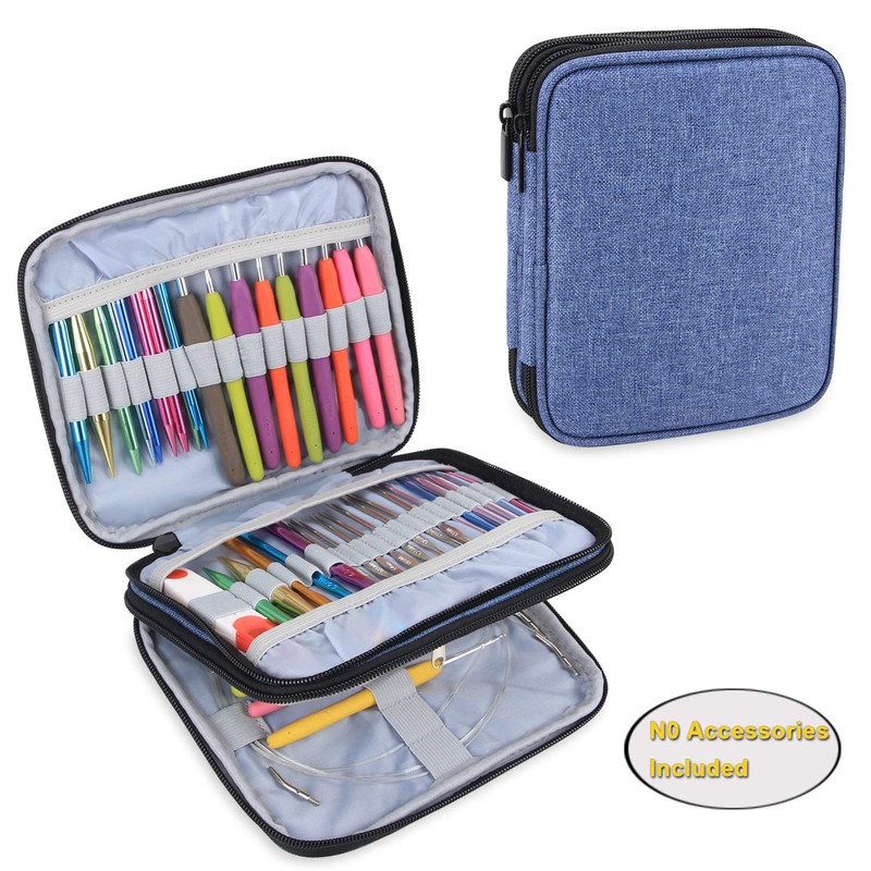 Teamoy Crochet Hook Bag Sewing Kit Bag for Interchangeable Circular