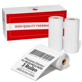 Phomemo 3 Rolls Thermal Labels for M221/M220/M200/M250 Label Printer, 2.95 x 1.57 Inches (70 x 40 mm) for Barcodes, Addresses, Mailers, Stamps, Business, Household Labels, Black on White