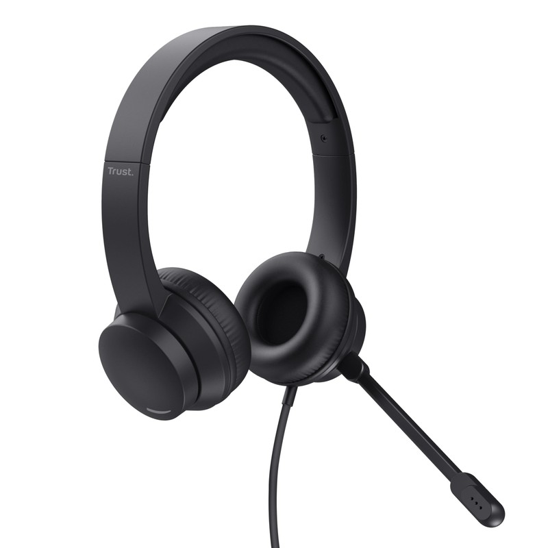 Trust HS-201 Computer Over Ear Headset Wired Stereo Black