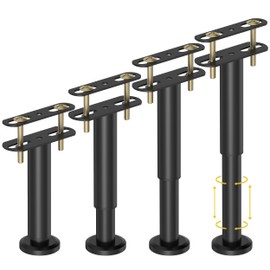 Wlrrcwdttc 4 Pcs Adjustable Height Bed Support Legs 7.08-12.6 inch, Bed Frame Center Support Legs for Bed Frame/Bed Center Slat/Furniture, Heavy Duty Metal Bed Replacement Legs Bed Slats Support Legs