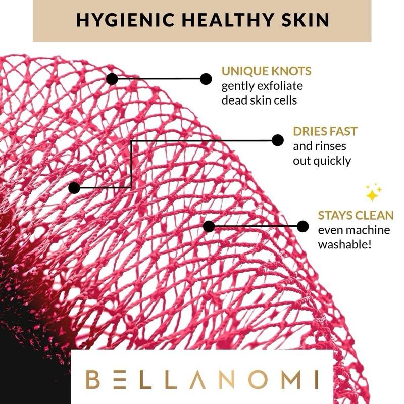Bellanomi 4 Piece African Exfoliating Net Sponge Bundle, Ethically Sourced