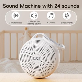 b&h White Noise Machine - Portable Sound Machine for Baby Adult, 24 Soothing Sounds, Bluetooth Speaker, 3 Timers & 9 Colors Night Light, Noise Sleep Machine for Home Office Privacy and Travel
