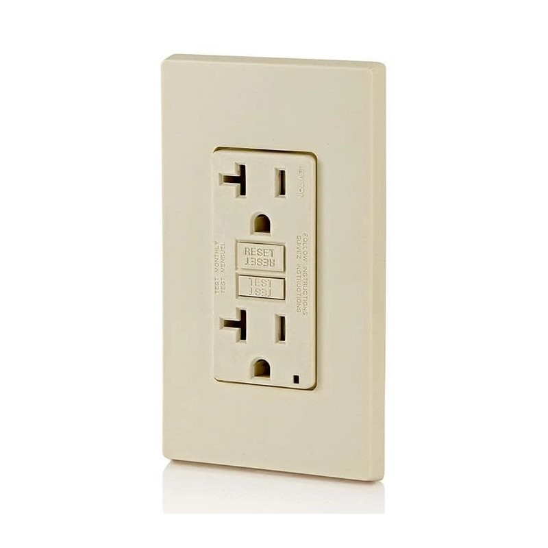 Leviton 20 Amp Light Almond GFCI Electrical Outlet Ground Fault