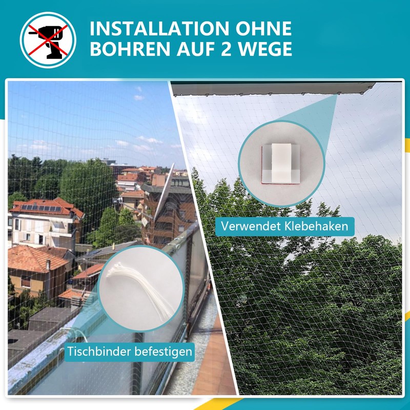 NieKilig Cat Net for Balcony, No Drilling, Cats for Balconies,