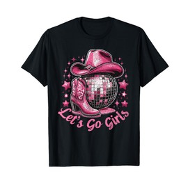Western Cowgirl Rodeo Disco Retro Bachelorette Party T-Shirt, Small, Black