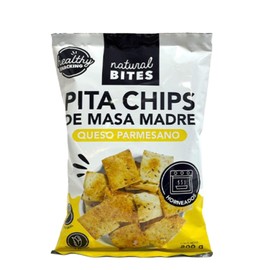 Natural Bites Sourdough Pita Chips with Parmesan Cheese – Baked, Crunchy, High-Fiber Snack, 7.05 oz – Multigrain, No Artificial Flavors or Colors