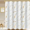 Glawry White Gold Marble Shower Curtain Abstract Crack Texture Geometric