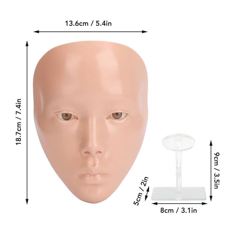 5D Cosmetic Practice Face Set Silicone Reusable Makeup Mannequin Face