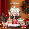 Jetec 12 Pcs Christmas Tiered Tray Decorations Set Christmas Wooden