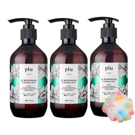 Flu Ploo Original Scrub Wash Raspberry Mint 500g x 3 (+Shower Ball) / 플루 오리지널 스크럽워시 라즈베리민트 500gx3개 (+샤워볼)